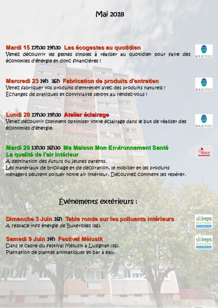 Programme Mai Juin 2018